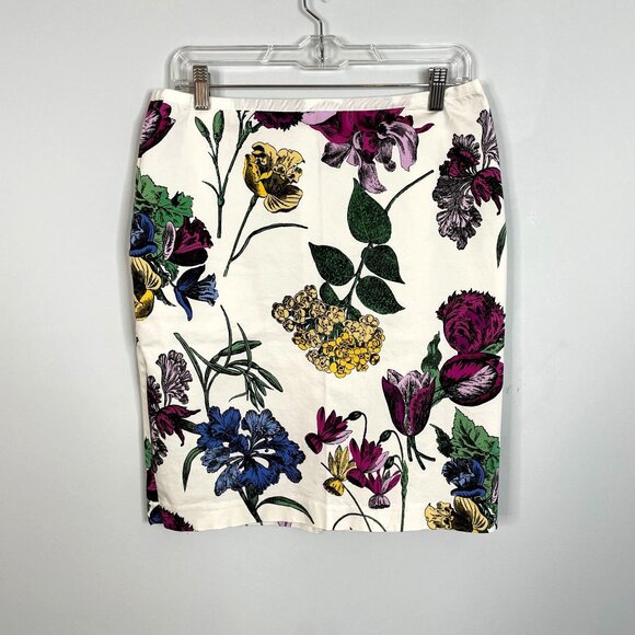 New York & Company Dresses & Skirts - New York & Company Womens Pencil Skirt Size 10 Ivory COUNTRY FLORAL Corpcore